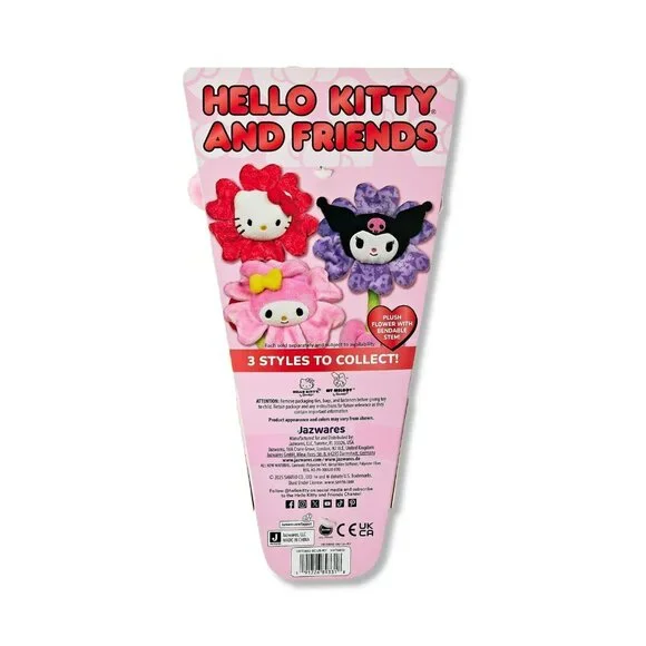 Hello Kitty And Friends 14" My Melody Pink Plush Valentine Flower Bendable Stem - Picture 6 of 9